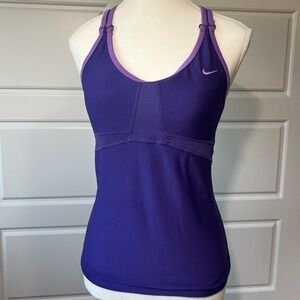 Nike Dri-Fit MD Women's Racer Back Purple Sports Tank Top Adjustable Straps